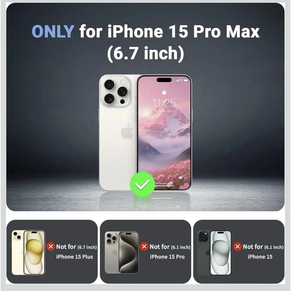 D0046-Shockproof Case for iPhone 15 Pro Max Pink Magnetic Translucent Dual Layer